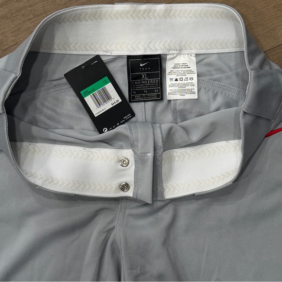 Nike Vapor Select Baseball Pants Gray Red Stripe Mens Size XL BQ5489-053 NEW - Picture 5 of 11